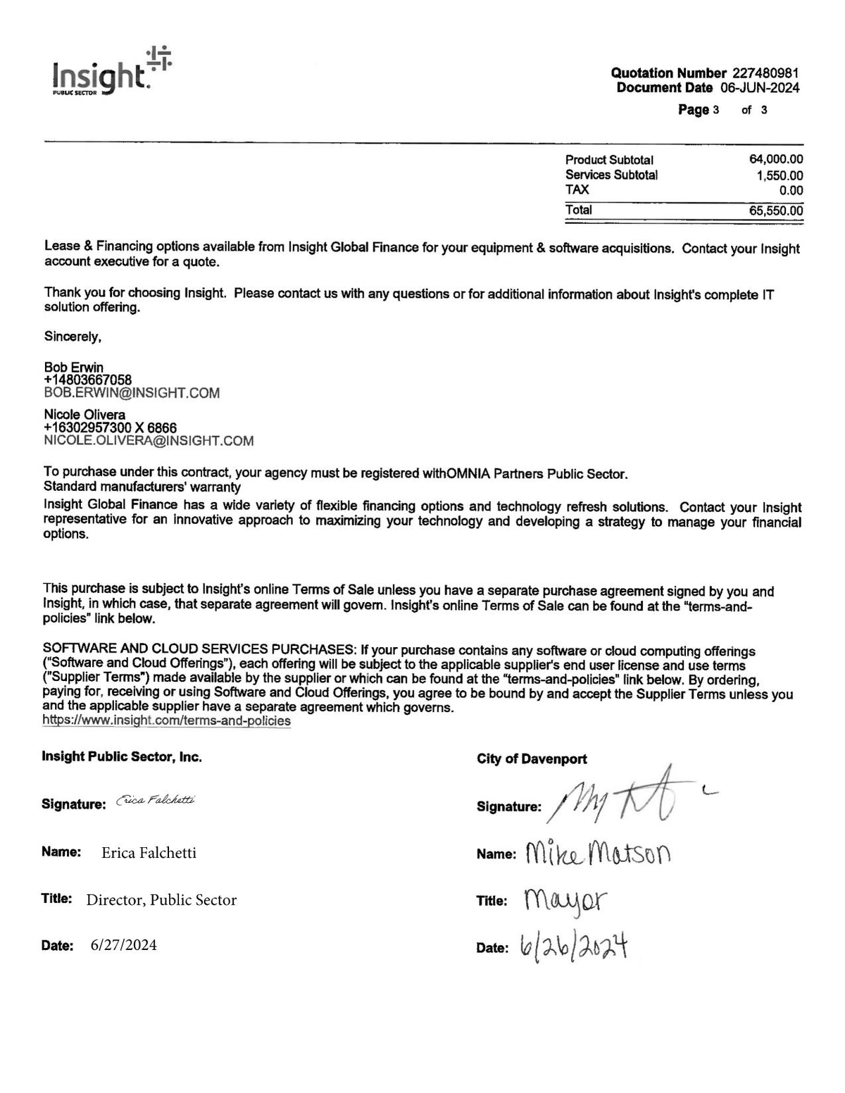 Signed by Mayor Mike Matson on June 26, 2024.